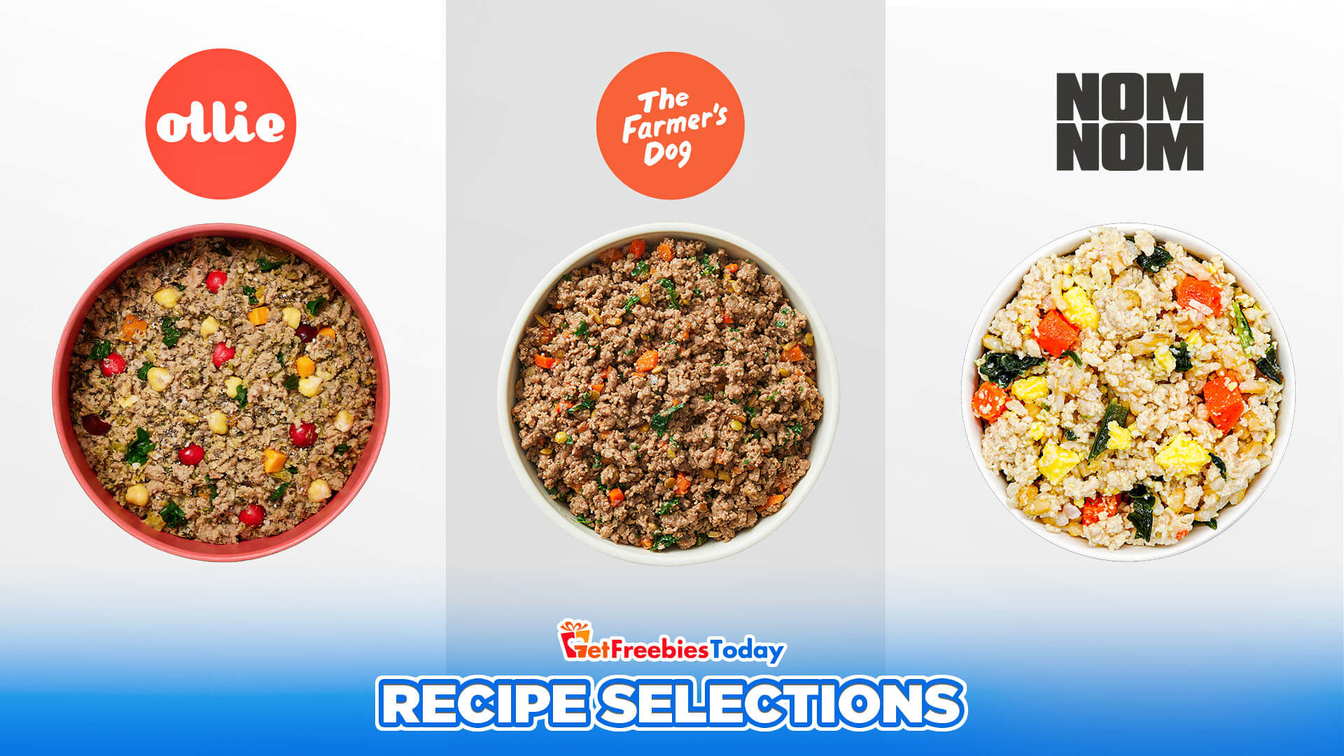 Nom Nom vs Farmer's Dog vs Ollie: Recipe selections Nom Nom vs Farmer's Dog vs Ollie: Recipe selections
