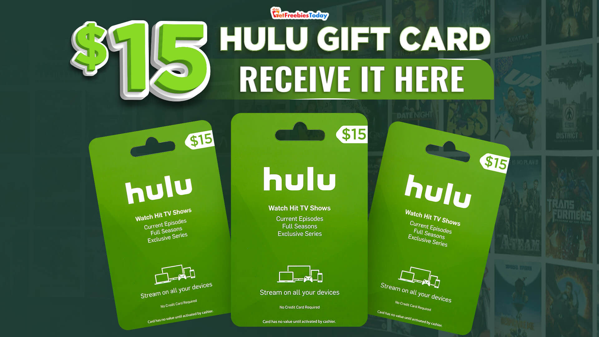 15 hulu gift card Get Freebies Today