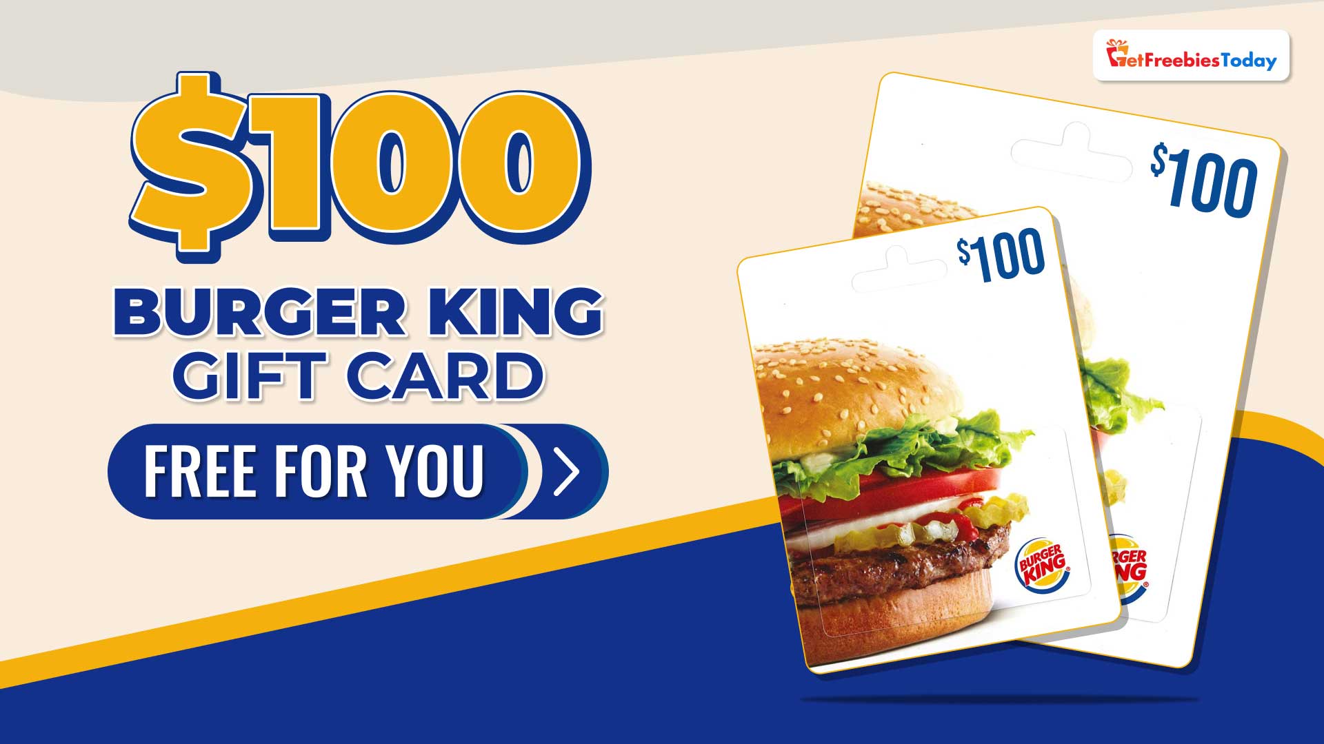 Free 100 Burger King Gift Card